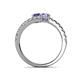 5 - Delise 5.00mm Round Iolite and Tanzanite with Side Diamonds Bypass Ring 