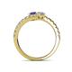 5 - Delise 5.00mm Round Iolite and Diamond with Side Diamonds Bypass Ring 