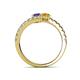 5 - Delise 5.00mm Round Iolite and Citrine with Side Diamonds Bypass Ring 