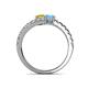 5 - Delise 5.00mm Round Yellow Sapphire and Blue Topaz with Side Diamonds Bypass Ring 