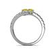 5 - Delise 5.00mm Round Yellow Sapphire with Side Diamonds Bypass Ring 