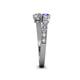 4 - Delise 5.00mm Round Tanzanite and Diamond with Side Diamonds Bypass Ring 