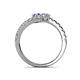 5 - Delise 5.00mm Round Tanzanite and Diamond with Side Diamonds Bypass Ring 