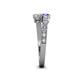4 - Delise 5.00mm Round Tanzanite and White Sapphire with Side Diamonds Bypass Ring 