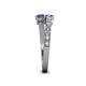 4 - Delise 5.00mm Round Tanzanite and Iolite with Side Diamonds Bypass Ring 