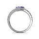 5 - Delise 5.00mm Round Tanzanite and Iolite with Side Diamonds Bypass Ring 