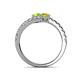 5 - Delise 5.00mm Round Peridot and Yellow Sapphire with Side Diamonds Bypass Ring 