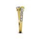4 - Delise 5.00mm Round Yellow Sapphire and Diamond with Side Diamonds Bypass Ring 