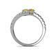 5 - Delise 5.00mm Round Yellow Sapphire and Citrine with Side Diamonds Bypass Ring 
