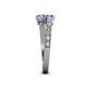 4 - Delise 5.00mm Round Tanzanite with Side Diamonds Bypass Ring 
