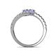 5 - Delise 5.00mm Round Tanzanite with Side Diamonds Bypass Ring 