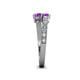 4 - Delise 5.00mm Round Amethyst with Side Diamonds Bypass Ring 