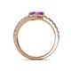5 - Delise 5.00mm Round Amethyst with Side Diamonds Bypass Ring 