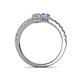 5 - Delise 5.00mm Round Diamond and Tanzanite with Side Diamonds Bypass Ring 