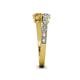4 - Delise 5.00mm Round Diamond and Citrine with Side Diamonds Bypass Ring 