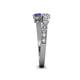 4 - Delise 5.00mm Round Diamond and Iolite with Side Diamonds Bypass Ring 
