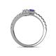 5 - Delise 5.00mm Round Diamond and Iolite with Side Diamonds Bypass Ring 