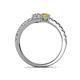 5 - Delise 5.00mm Round Diamond and Yellow Sapphire with Side Diamonds Bypass Ring 