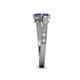 4 - Delise 5.00mm Round Iolite with Side Diamonds Bypass Ring 