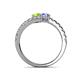 5 - Delise 5.00mm Round Peridot and Tanzanite with Side Diamonds Bypass Ring 