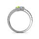 5 - Delise 5.00mm Round Peridot and Diamond with Side Diamonds Bypass Ring 