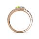 5 - Delise 5.00mm Round Peridot and Diamond with Side Diamonds Bypass Ring 