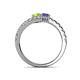 5 - Delise 5.00mm Round Peridot and Iolite with Side Diamonds Bypass Ring 