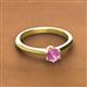 2 - Maxine 5.00 mm Round Lab Created Pink Sapphire Solitaire Engagement Ring 
