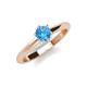 3 - Maxine 5.00 mm Round Blue Topaz Solitaire Engagement Ring 