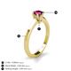 4 - Maxine 5.00 mm Round Rhodolite Garnet Solitaire Engagement Ring 