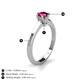 4 - Maxine 5.00 mm Round Rhodolite Garnet Solitaire Engagement Ring 