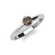 3 - Maxine 5.00 mm Round Smoky Quartz Solitaire Engagement Ring 