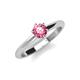 3 - Maxine 5.00 mm Round Pink Tourmaline Solitaire Engagement Ring 