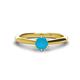 1 - Maxine 5.00 mm Round Turquoise Solitaire Engagement Ring 