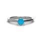 1 - Maxine 5.00 mm Round Turquoise Solitaire Engagement Ring 