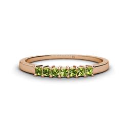 Erica Princess Cut Peridot Stone Wedding Band Princess Cut Peridot ctw Stone Side Gallery Womens Wedding Band Stackable K Rose Gold