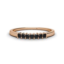 Erica Princess Cut Black Diamond Stone Wedding Band Princess Cut Black Diamond ctw Stone Side Gallery Womens Wedding Band Stackable K Rose Gold