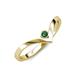 3 - Shana Bold Solitaire Round Created Emerald "V" Promise Ring 