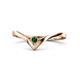 1 - Shana Bold Solitaire Round Created Emerald "V" Promise Ring 