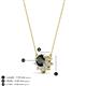 3 - Bellezza 4.50 mm Round Black and White Diamond Half Halo Pendant Necklace 
