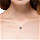 4 - Bellezza 4.50 mm Round Black and White Diamond Half Halo Pendant Necklace 