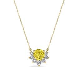 Bellezza Round Yellow and White Diamond Half Halo Pendant Necklace Round Yellow and White Diamond ctw Womens Half Halo Pendant Necklace K Yellow GoldIncluded Inches K Yellow Gold Chain