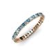 3 - Allie 2.00 mm Princess Cut Blue Topaz and Lab Grown Diamond Eternity Band 