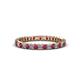 1 - Allie 2.00 mm Princess Cut Rhodolite Garnet and Lab Grown Diamond Eternity Band 