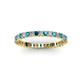 2 - Allie 2.00 mm Princess Cut London Blue Topaz and Lab Grown Diamond Eternity Band 