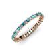 3 - Allie 2.00 mm Princess Cut London Blue Topaz and Lab Grown Diamond Eternity Band 