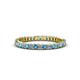 1 - Allie 2.00 mm Princess Cut Blue Diamond and White Lab Grown Diamond Eternity Band 