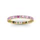 2 - Allie 2.00 mm Princess Cut Pink Sapphire and Lab Grown Diamond Eternity Band 