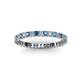 2 - Allie 2.00 mm Princess Cut Blue Topaz and Lab Grown Diamond Eternity Band 