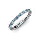 3 - Allie 2.00 mm Princess Cut Blue Topaz and Lab Grown Diamond Eternity Band 